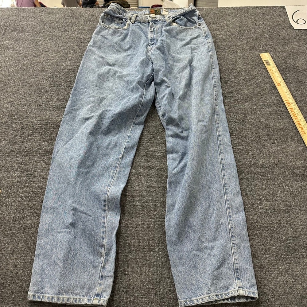 I.O.U. Jeans Mens Size 33/34 Light Wash Blue Cotton Relaxed Straight Leg Denim